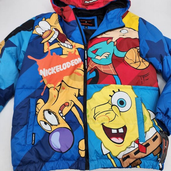 Members Only Nickelodeon Jacket CatDog Rugrats Hey Arnold Spongebob Large NEW - Picture 2 of 13